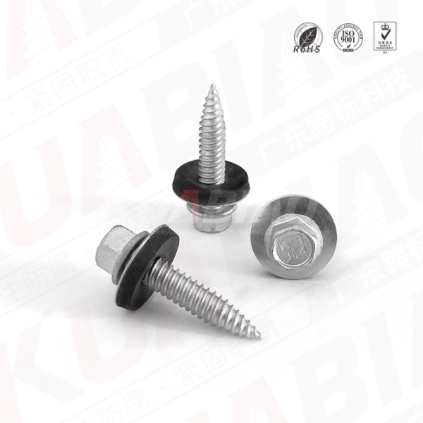 六角華司復合尖尾螺釘6X25+連體墊片